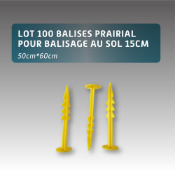 Lot 100 Piquets balises prairial pour balisage au sol 15cm
